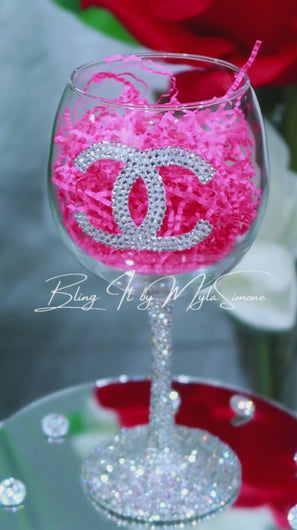 Chanel inspired wine glasses for brunch - Sheiscraftncreations