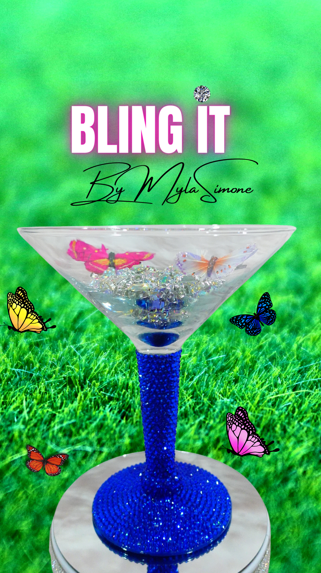Jumbo Bling Martini Glass
