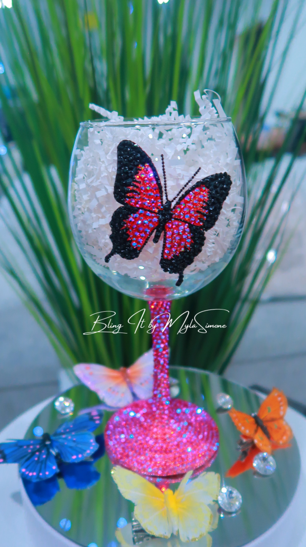 Butterfly Wine Glass